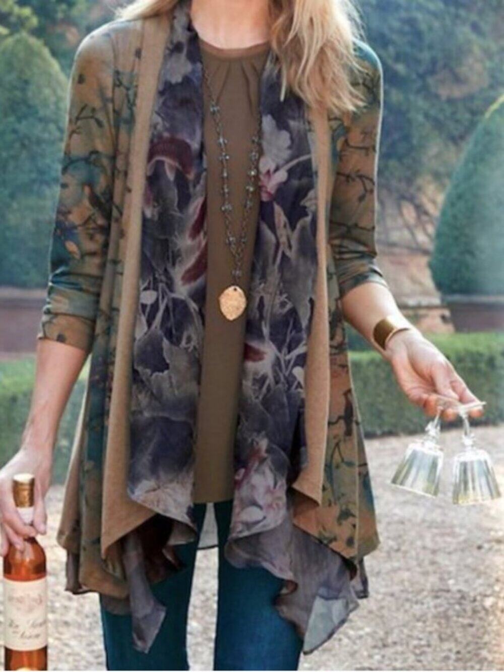 Soft Surroundings Tea Gardens Topper Open Cardigan Bohemian Size XS